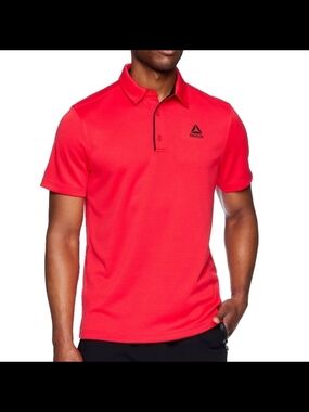 Reebok Men’s Bright Red Polo with Contrast Trim